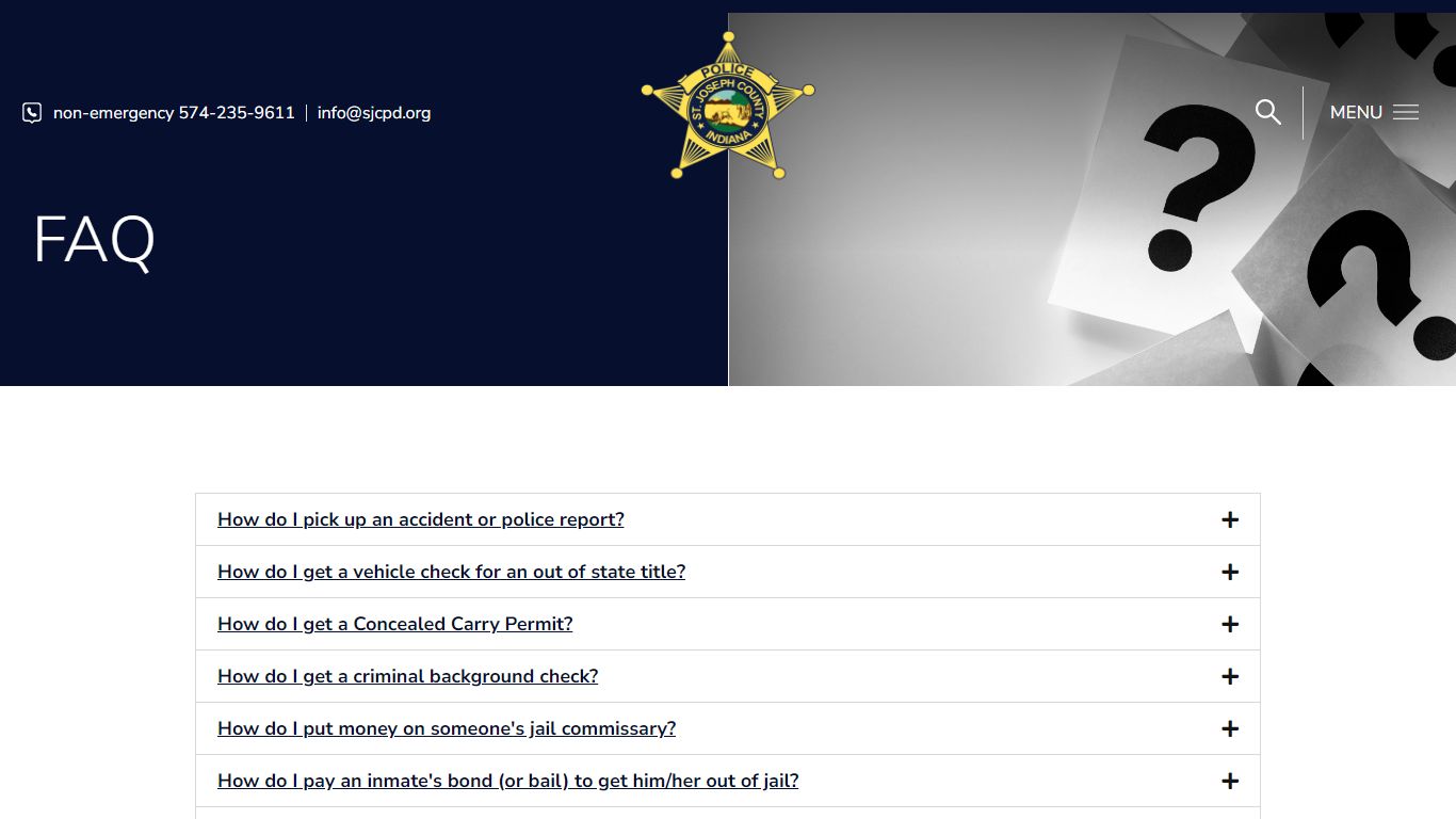 FAQ - St. Joseph County Police Department